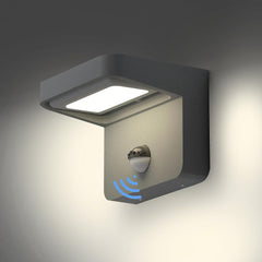 LED Wall Light with Motion Sensor - IP44 Waterproof, Rotating Head, Main Powered for Outdoor Garden & Garage (4000K)