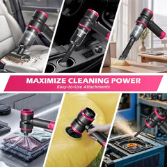 Handheld Car Vacuum Cleaner 15000Pa 4-in-1 Cordless (Pink)