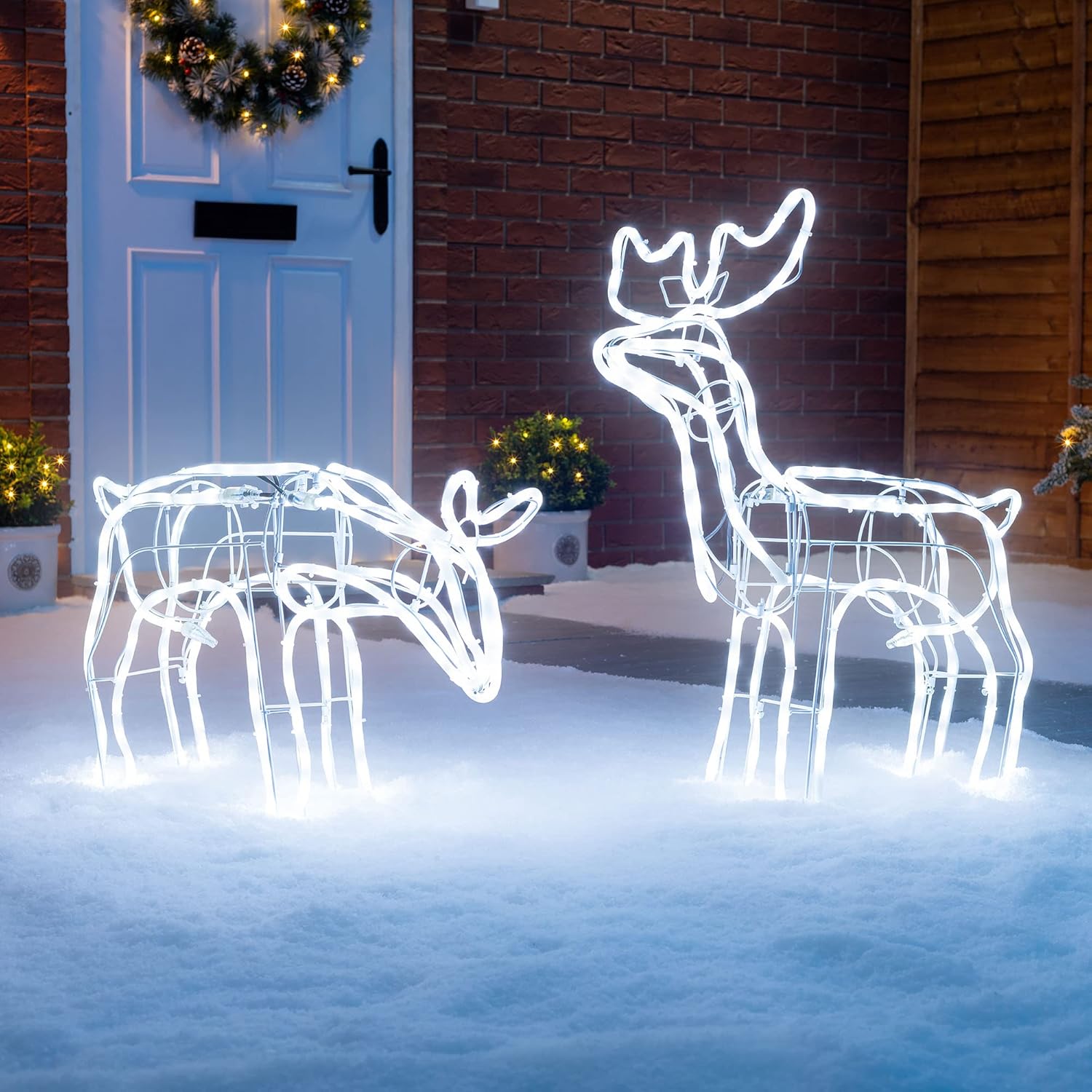Festive decorative lights UK reindeer family set