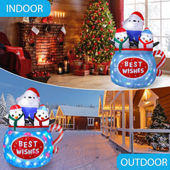 Waterproof polar bear inflatable holiday decoration