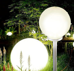 Solar Lights Outdoor Garden Set of 2 Waterproof LED White Dusk to Dawn Stake Light Patio Yard Walkaway Lawn Solar Powered Globe Light 30 cm