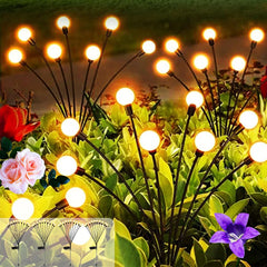 2-Pack Solar Firefly Lights - 10 LED, 2 Modes, Warm White, Swaying Garden Decorative Lights, Waterproof for Lawn, Yard, Patio, Pathway