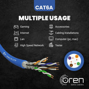 CAT6A 100m Ethernet Cable 23 AWG Pure Copper