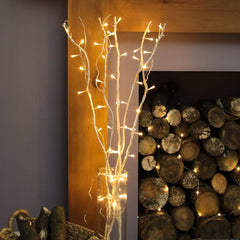 Lights 5 x 87cm Decorative Christmas Willow Twig Branch Lights with Mains Powered 50 x Warm White LEDs Indoor Decorative Home Accessory (Brown)