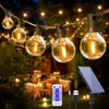 String Lights Outdoor Garden – 12M/39FT Rechargeable Festoon Lights with 30+1 G40 Shatterproof LED Bulbs, 8 Modes, Remote Control & Timer for Gazebo, Patio, Wedding