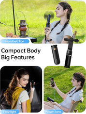 Portable Handheld Fan with 4500mAh Powerbank – 3 Speeds