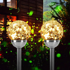 Solar Garden Lights Solar Globe Lights Outdoor Waterproof Solar Stake Lights 2 Pack 4.72 Solar Powered for Backyard Driveway Walkway Path Landscape Lawn Yard Decorative, DS-BXGDCQ-1-1-1