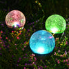 Solar Lights Outdoor, Cracked Glass Ball Dual Led Garden Lights, Landscape/Pathway Lights for Path, Patio, Yard-Color Changing and White-3 Pack