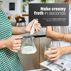 Milk Frother Cream - Stainless Steel Electric Whisk for Coffee & Drinks