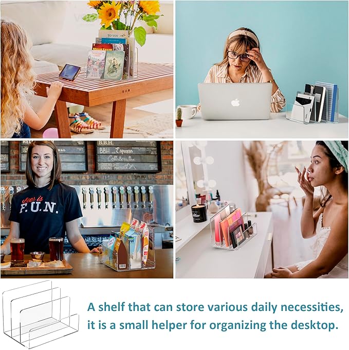 Clear Acrylic 3-Slot Letter Holder – Desk Mail Sorter & Office Paperwork Organiser
