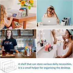 Clear Acrylic 3-Slot Letter Holder – Desk Mail Sorter & Office Paperwork Organiser