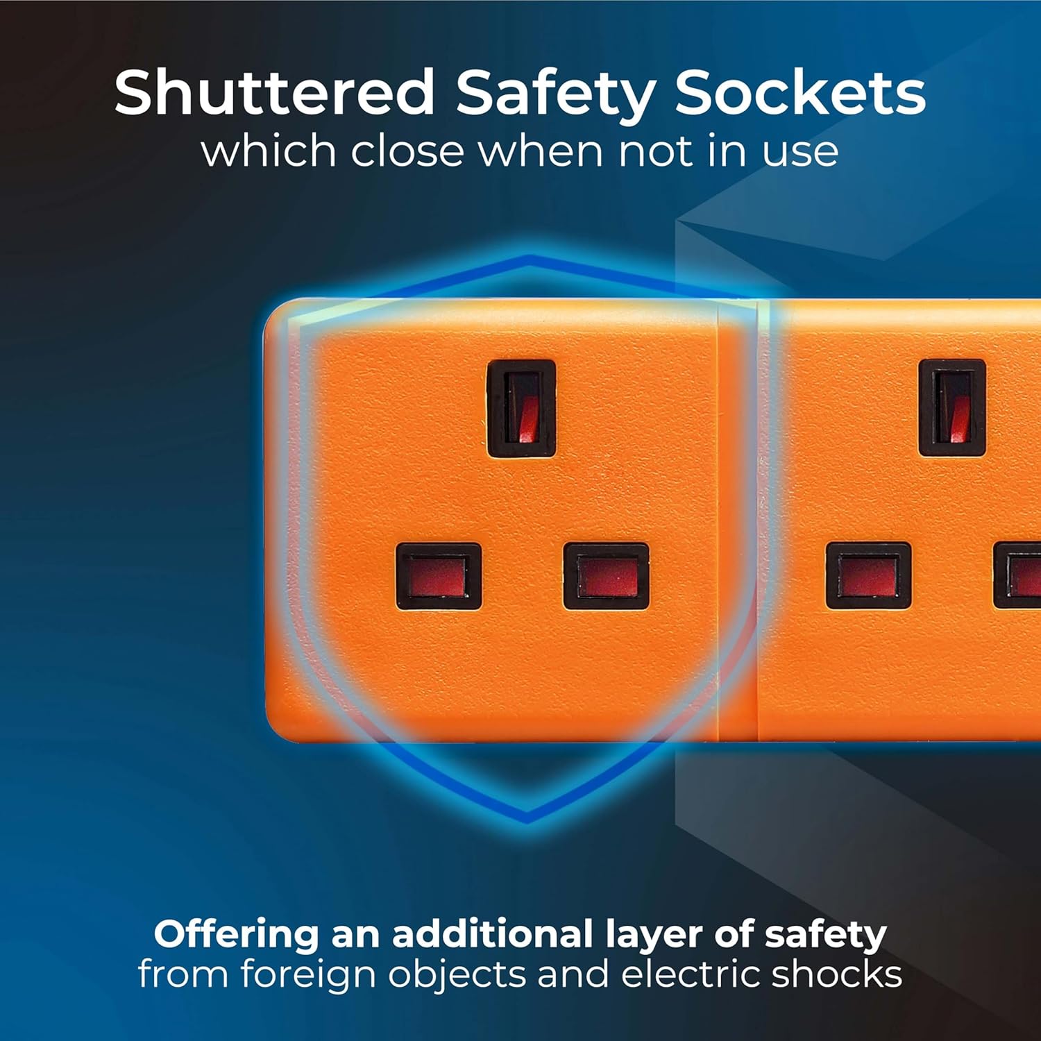 Masterplug 4 Socket Extension Lead 2m Orange 13A