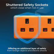 Masterplug 4 Socket Extension Lead 2m Orange 13A