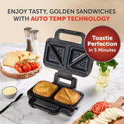 Stuff ’n’ Press Deep Fill Toastie Maker | 2 Slice Sandwich Toaster Black