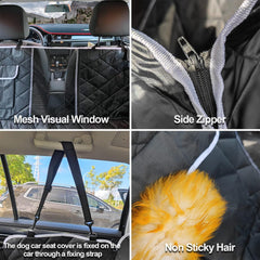 Dog Car Seat Cover with Mesh Window, Nonslip Hammock for Cars & SUVs