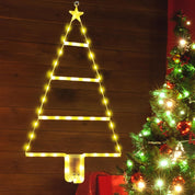 2ft warm white LED ladder Christmas lights on metal frame