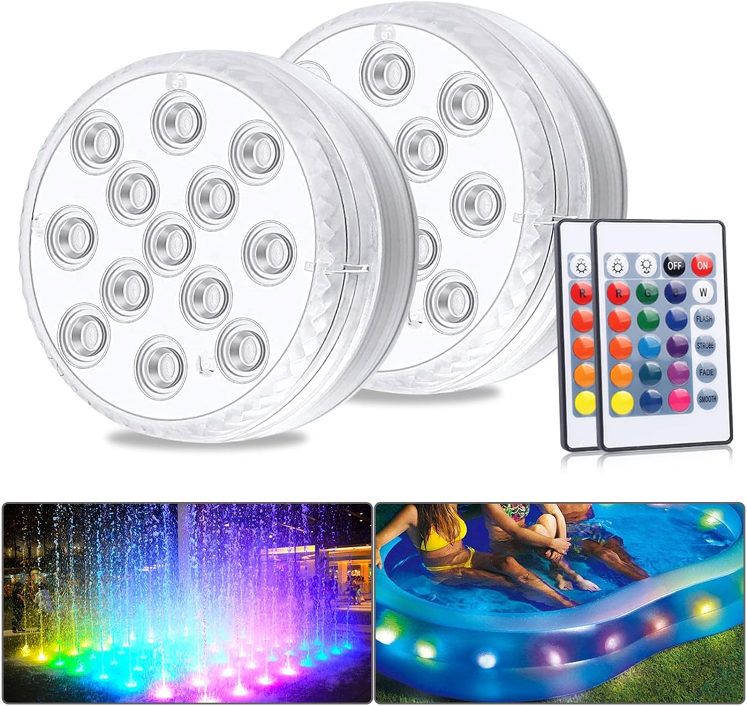 6-Piece Mini RGB LED Diving Lights with Remote – Waterproof Underwater Lights for Pools, Aquariums, and Decorations