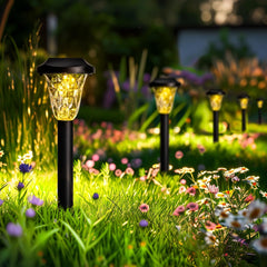 12-Pack Solar Garden Lights - Upgraded Waterproof Outdoor Lights for Pathway, Patio, Lawn, and Walkway, Cold White