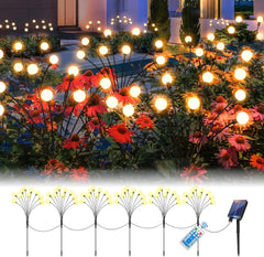 4 Pack Solar Firefly Lights - 40 LEDs Multicolour Swaying, Waterproof Garden Lights for Party, Pathway, Fence