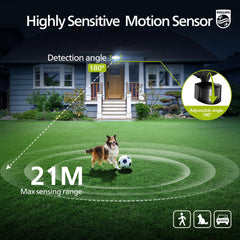 24W LED Security Light Outdoor – 3500LM Floodlight with PIR Motion Sensor, 5000K Daylight, 3 Adjustable Heads, Dusk to Dawn