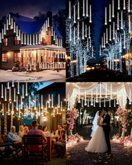 PEMOTech 16-Tube 576 LED Meteor Shower Lights Outdoor Cool White