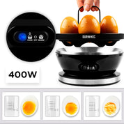 Electric Egg Boiler EB27 Black 400W 7-Egg Automatic Boiler & Poacher with Keep-Warm Function