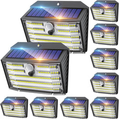 6-Pack Solar Security Lights, 126LED, PIR Motion Sensor, 3 Modes, 270° Angle, IP65 Waterproof, Wireless