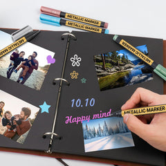 10-Colour Metallic Glitter Marker Pens for Arts & Crafts, Scrapbooks, Cards & Art