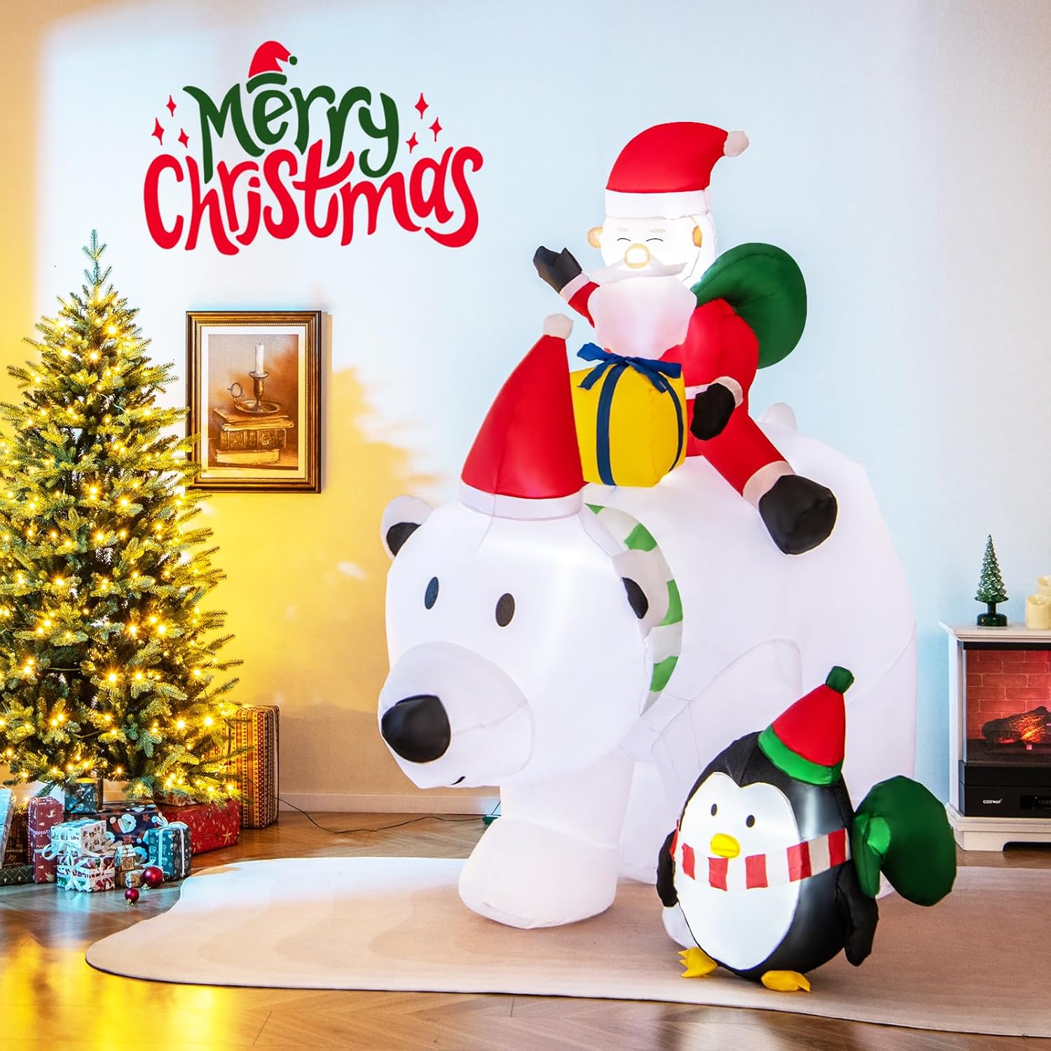 Waterproof inflatable polar bear holiday decoration
