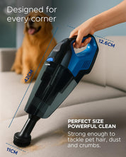 KEPLIN Black/Blue Cordless Handheld Vacuum Cleaner – Wet & Dry, 30-Min Runtime