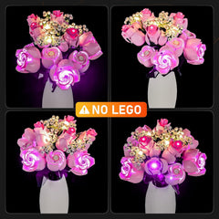 Light Kit for Lego 10374 Bouquet of Pink Roses – Easy Install & Hidden Wiring