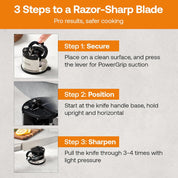 AnySharp Pro Metal Knife Sharpener – Suction Base | Hands-Free Safety | Razor-Sharp Results | Ideal for Hardened Steel & Serrated Knives