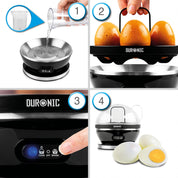 Electric Egg Boiler EB27 Black 400W 7-Egg Automatic Boiler & Poacher with Keep-Warm Function