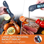 Digital Instant Read Meat Thermometer Navy Blue – Fast, Accurate, Foldable Probe