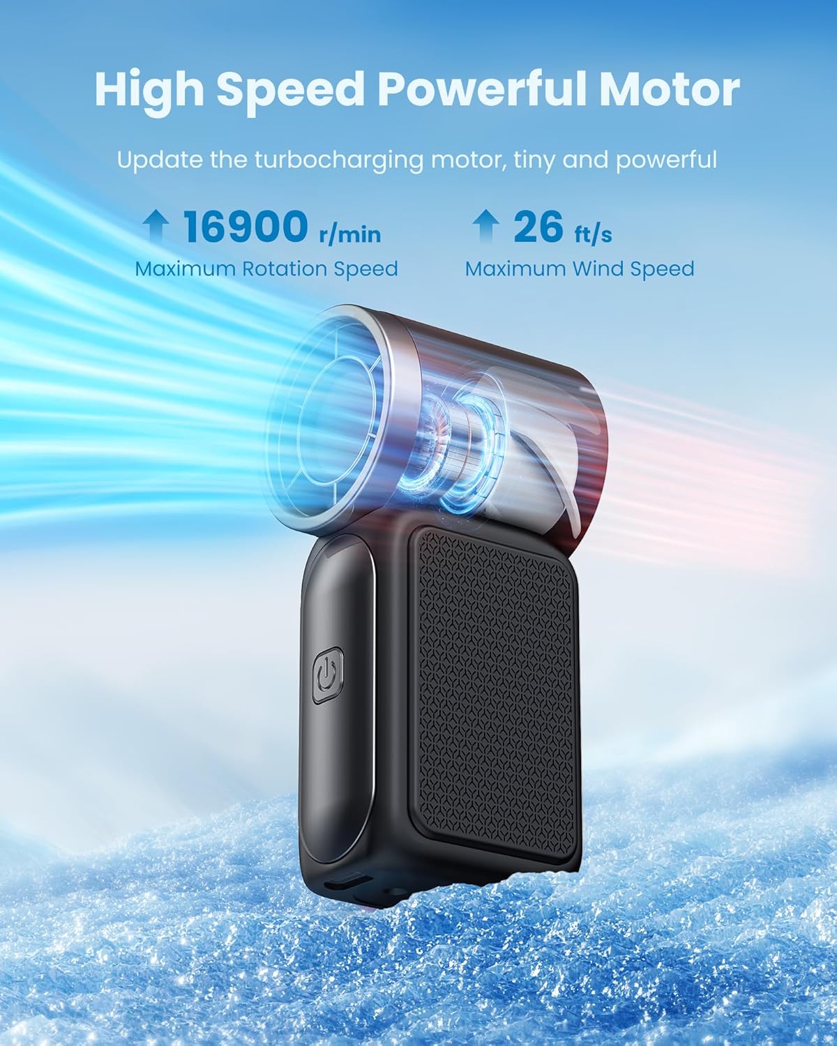 Portable Handheld Mini Fan – 6 Speeds, USB Rechargeable
