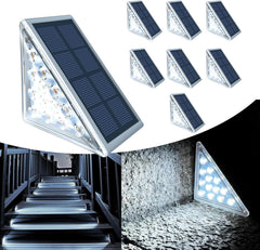 8PCS Solar Step Lights, IP67 Waterproof Cool White LED for Outdoor Decking, Pathways, and Garden Walkways