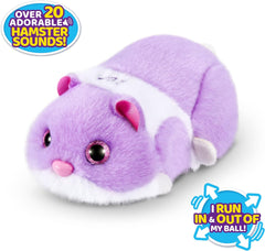 Interactive Hamstermania Purple Hamster Toy – 20+ Sounds & Rolling Ball Fun