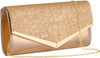 Elegant Satin Glitter Clutch Bag for Women – Sequin Evening Purse with Chain Strap