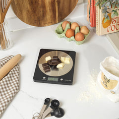 Salter 1036 BKSSDR Digital Kitchen Scale – 5KG Food Weighing Scale, Black Stainless Steel