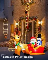 Christmas Ladder Lights with Santa Claus 338 LEDs Warm White Outdoor Décor