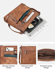 Large Crossbody Bag for Women – Designer Leather Shoulder Purse with Multi Pockets