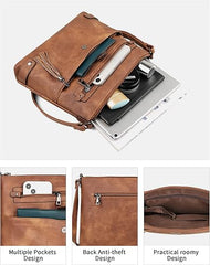 Large Crossbody Bag for Women – Designer Leather Shoulder Purse with Multi Pockets