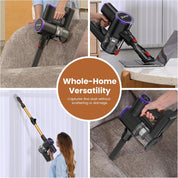 Zynet S9 Cordless Vacuum Cleaner 500W 45KPa Powerful Suction Stick Hoover with Folding Wand, LED Display & 45Min Runtime