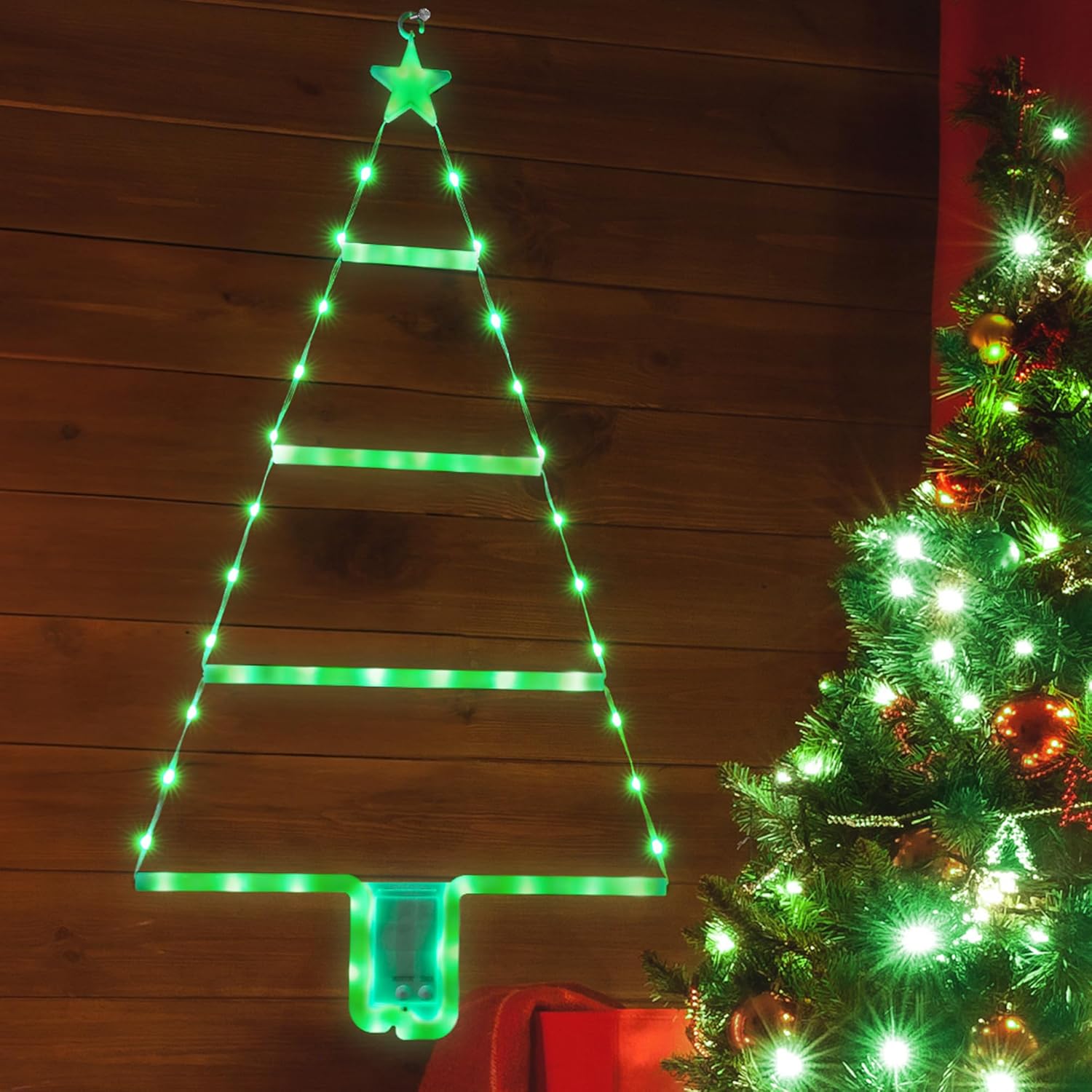 2ft green LED ladder Christmas tree lights for indoor and outdoor use