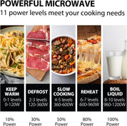 800W 23L Digital Microwave Oven with Auto Defrost & Express Cook