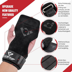 Double Layer Leather Weight Lifting Wrist Straps – Padded Hooks for Deadlift & Powerlifting