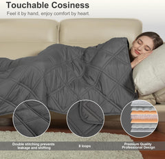 Winthome 8kg Weighted Blanket – Grey Double/Queen Size, Stress & Anxiety Relief, 150x200cm