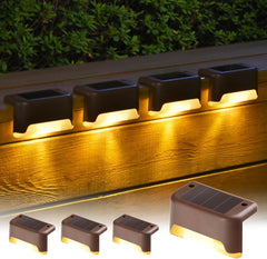 GIGALUMI 16-Pack Solar Deck Lights - Bronze Solar Step Lights, Waterproof for Outdoor Pathway, Yard, Patio, Stairs, and Fences, Warm White