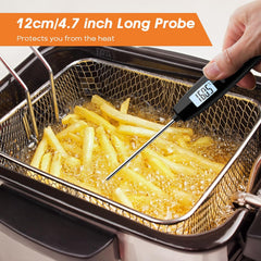 Digital Meat Thermometer Probe with Backlight – Black