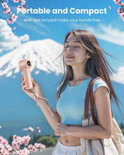 Gaiatop Portable Handheld Turbo Fan, 1-100 Adjustable High Speeds, 3-20Hrs Cooling Times, 4800mAh USB Rechargeable Portable Small Hand Fans with Lanyard for Outdoor, Travel, Home, Office, Pink